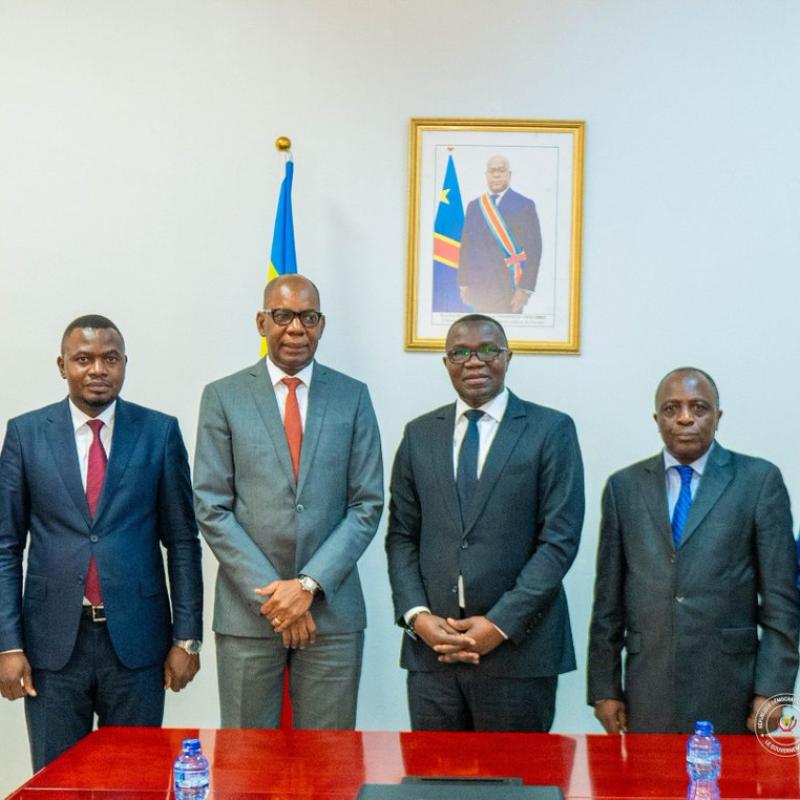 Le ministre Julien Paluku Kahongya après une séance de travail avec la Direction générale de l’ACGT
