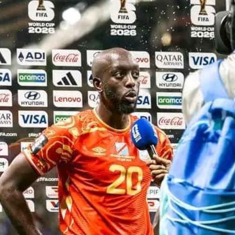 Yoane Wissa après la victoire de la RDC face à l'Ouzbékistan.