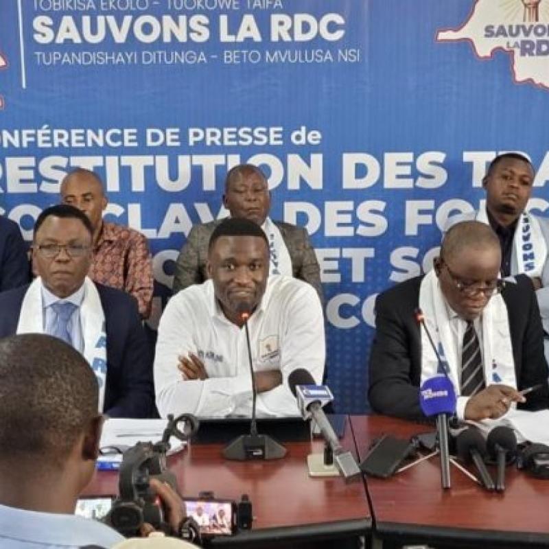 Des leaders de « Sauvons la RDC » lors du lancement du mouvement à Kinshasa [photo d’illustration]