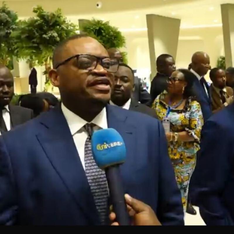 Le ministre des Finances, Doudou Fwamba, lors de l'inauguration de la rotonde de l'aéroport international de N'djili [Photo d'illustration]