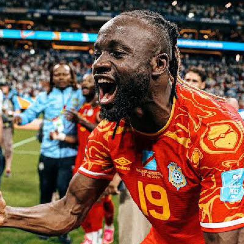 Fiston KALALA MAYELE célébrant la victoire des Léopards devant l'Ouzbékistan au mondial2026