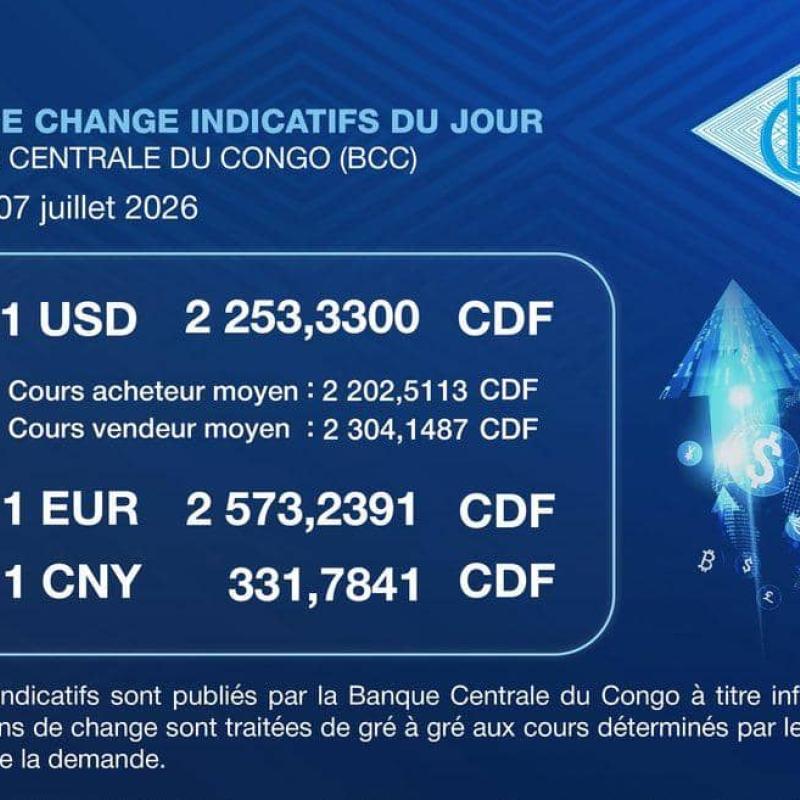 [tableau d'illustration de taux de change indicatifs du jour ]