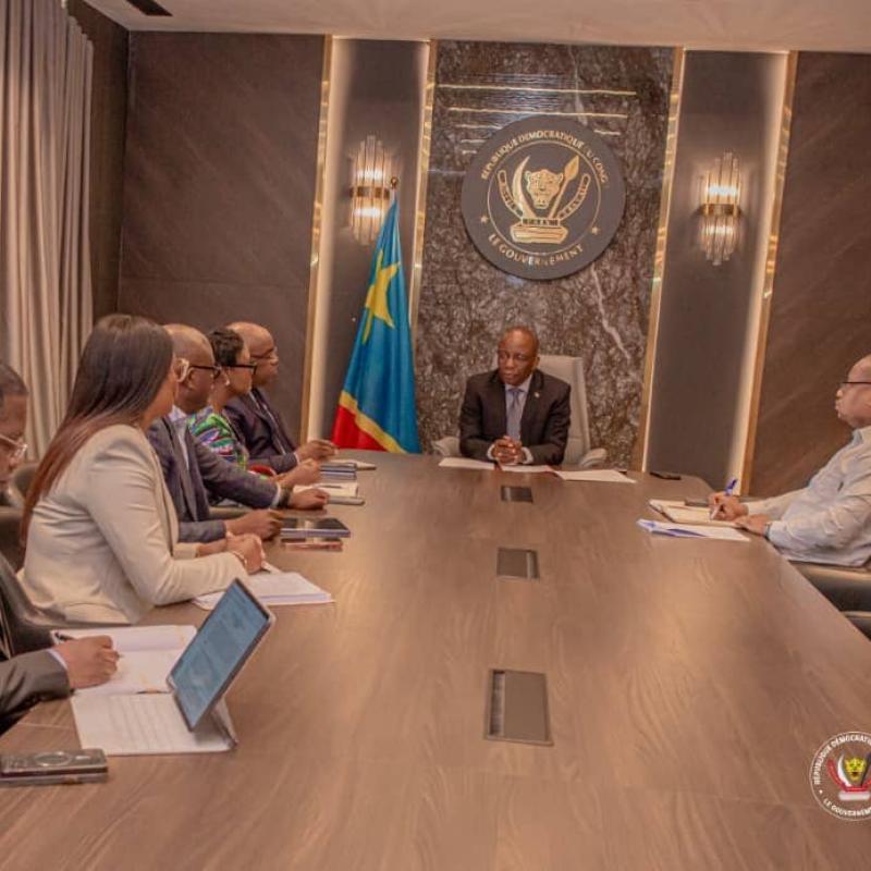 Le ministre de la Justice Guillaume Ngefa échange avec une délégation du Pacte mondial des Nations Unies