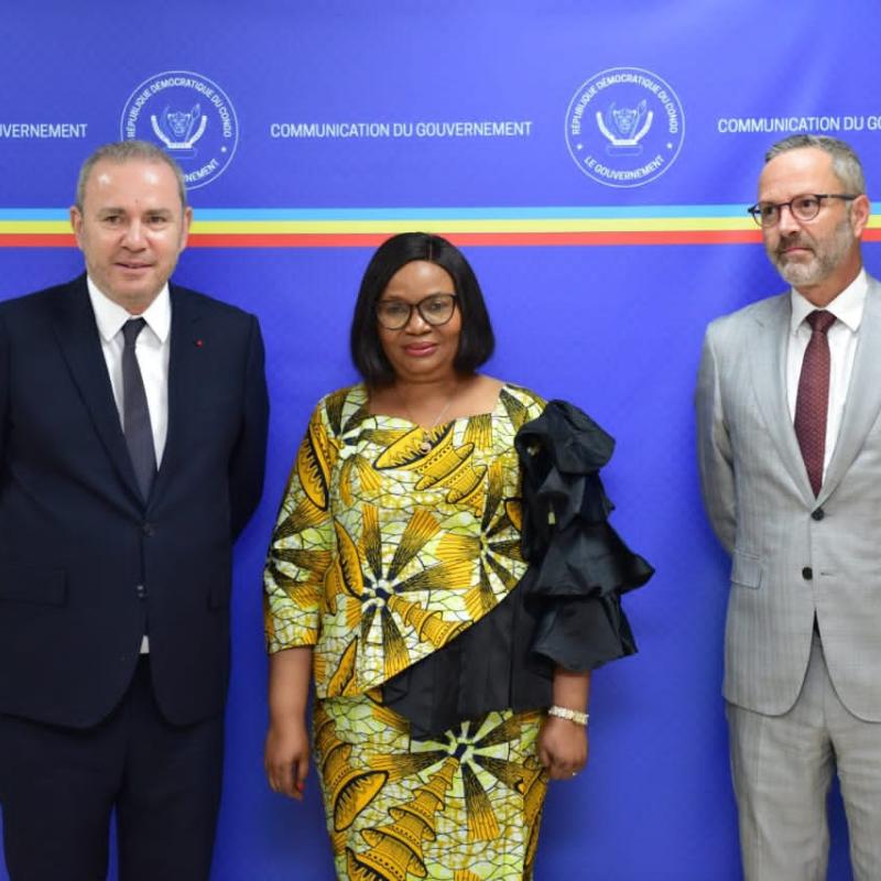 Le DG de l'AFD, Christophe Lecourtier, la ministre de l’Environnement, Marie Nyange et l'ambassadeur de France en RDC Rémi Maréchaux [photo d'illustration]