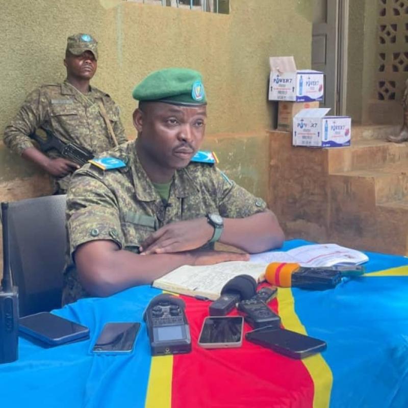 Le porte-parole du secteur opérationnel Sokola 1, le lieutenant Marc Elongo [photo d'illustration]