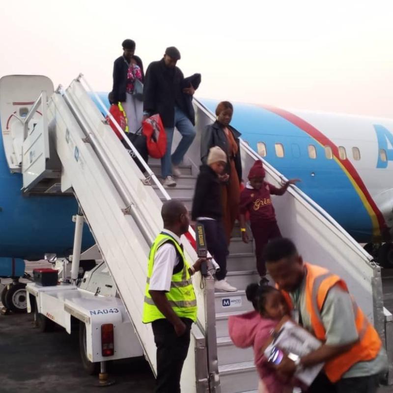 L’arrivée des ressortissants congolais à l'aéroport international de N'djili, en provenance de l’Afrique du Sud [photo d'illustration]