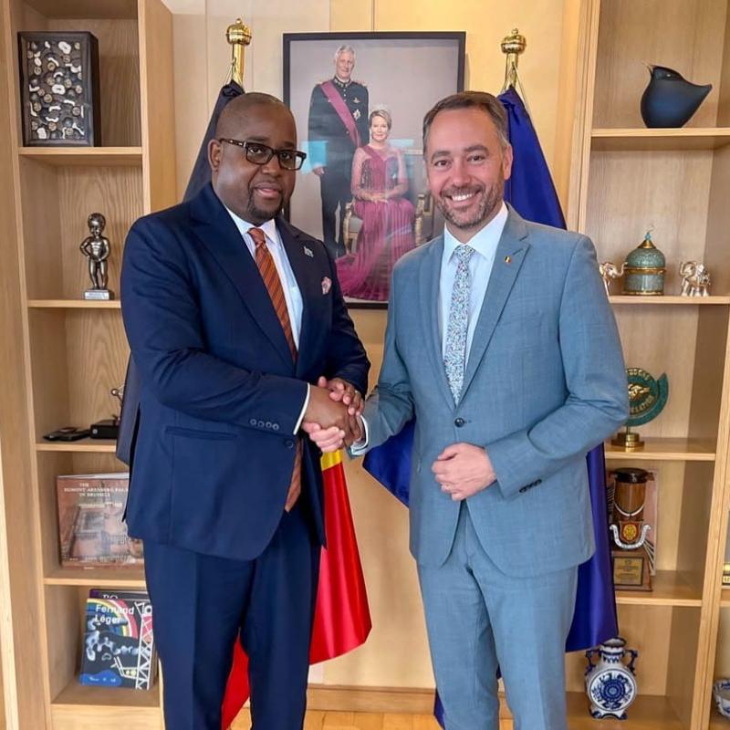 Le ministre de l'Intégration régionale Floribert Anzuluni, et le ministre belge des Affaires étrangères, Maxime Prévot [photo d'illustration]