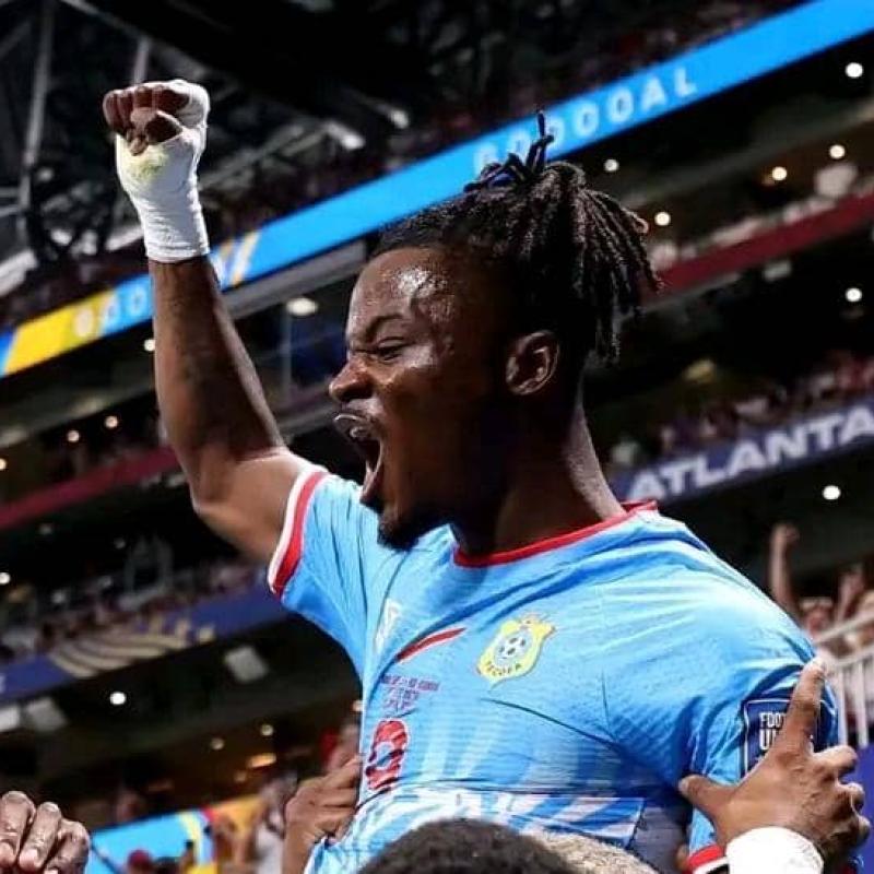 Le Léopard Bryan Cipenga en pleine célébration de son but face à l'Angleterre. [Photo d'illustration]