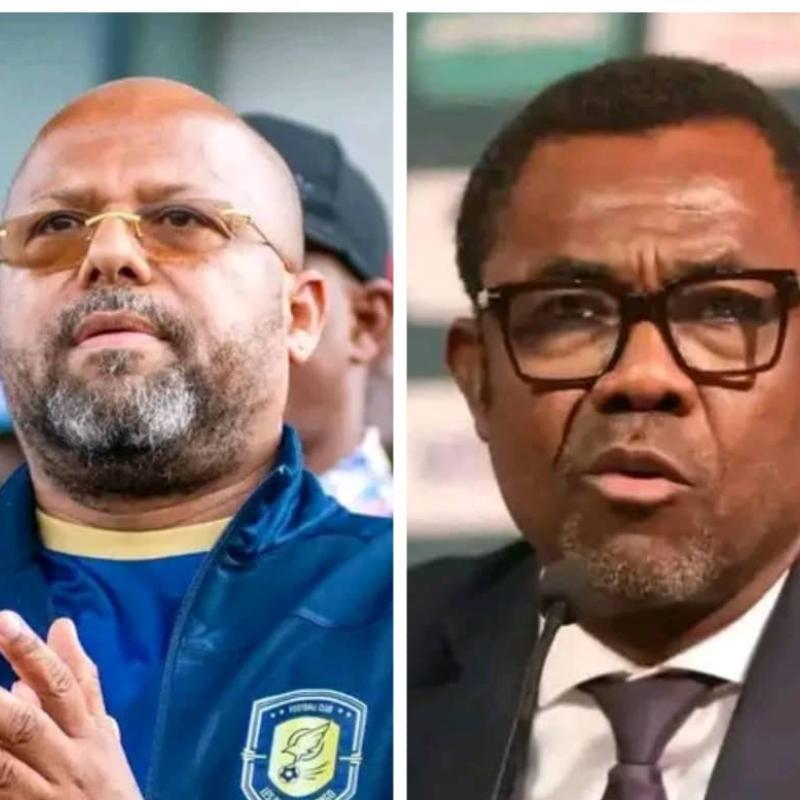 Le président du FC les Aigles du Congo Vidiye Tshimanga, et le président de la FECOFA Véron Mosengo. [Photo d'illustration]