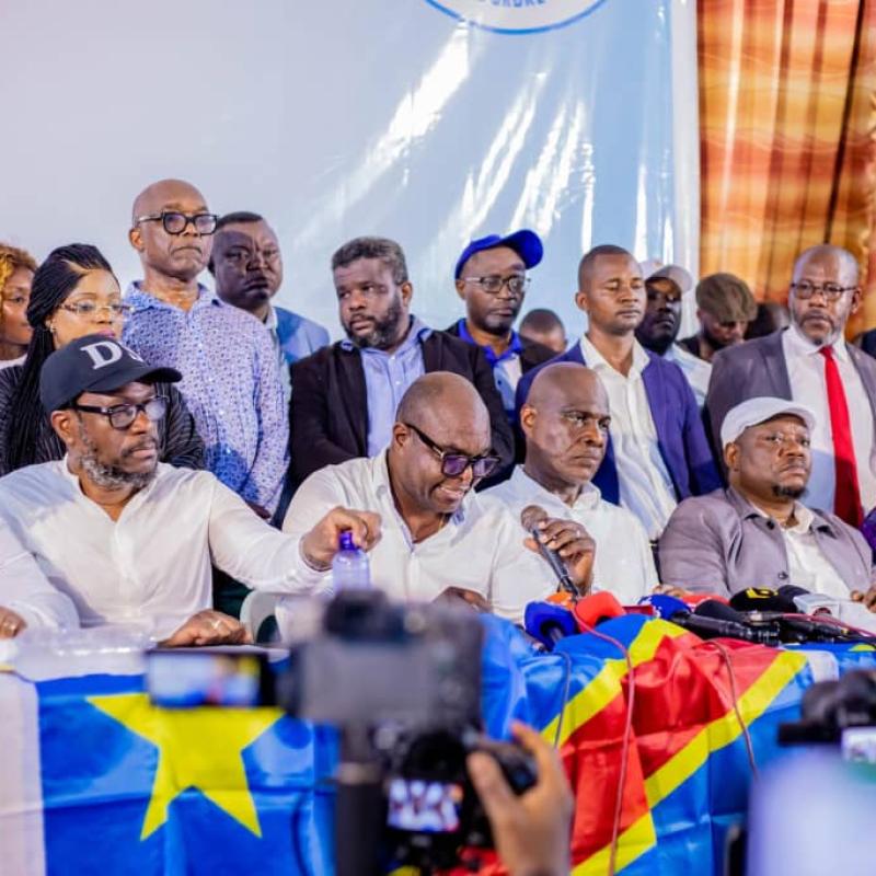 Quelques opposants congolais, membres de la coalition Article 64