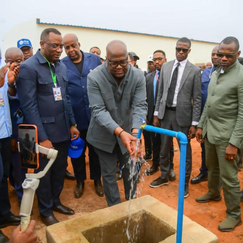 Le président Félix Tshisekedi ouvre les vannes de la nouvelle station de traitement d'eau de Lovoy à Kamina [photo d'illustration]