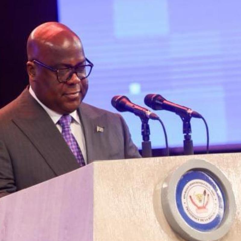 Le chef de l’État, Félix Tshisekedi, lors du lancement de la Campagne de solidarité nationale en faveur des populations affectées par l’insécurité dans l’est du pays [photo d'illustration]