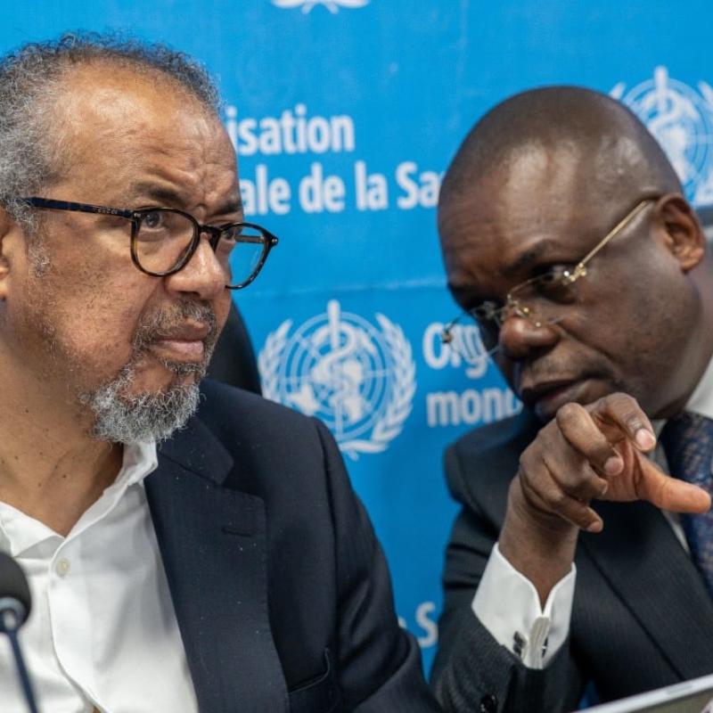Le directeur général de l’Africa CDC, Jean Kaseya, et le directeur général de l’OMS, Tedros Adhanom Ghebreyesus [photo d'illustration]