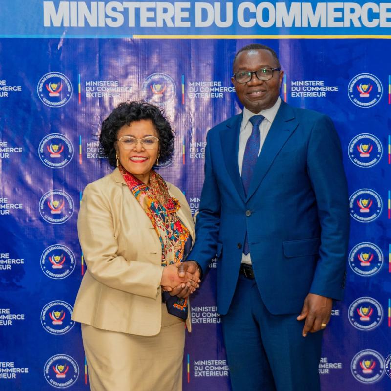 La secrétaire exécutive de l'AUDA-NEPAD, Nardos Bekele-Thomas, reçue à Kinshasa par le ministre congolais du Commerce extérieur,  Julien Paluku Kahongya [photo d'illustration]