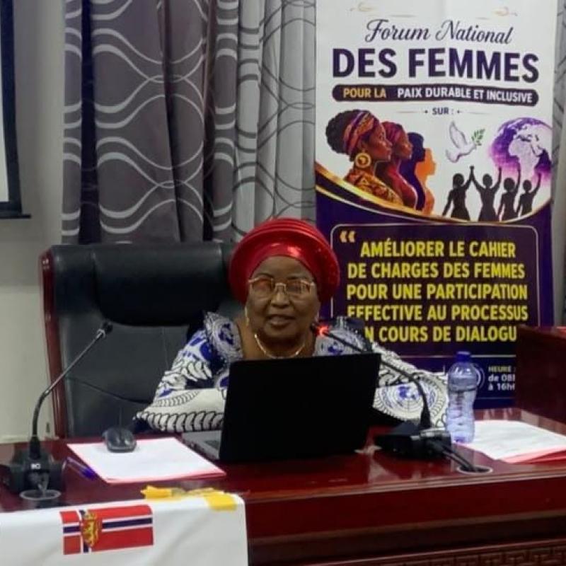 Annie Matundu, experte dans la mise en œuvre de la Résolution 1325 du Conseil de sécurité de l'ONU, lors de cette activité [photo d'illustration]
