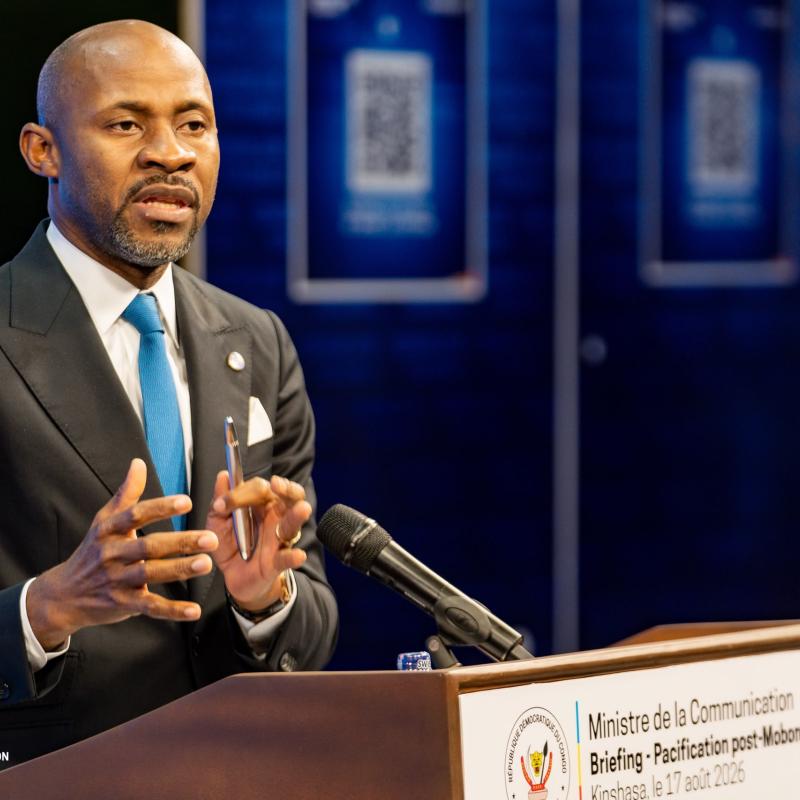 Patrick Muyaya Katembwe, ministre de la Communication et Médias, porte-parole du gouvernement de la RDC