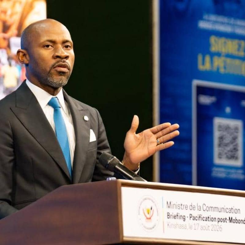 Patrick Muyaya Katembwe, ministre de la Communication et Médias, porte-parole du gouvernement de la RDC
