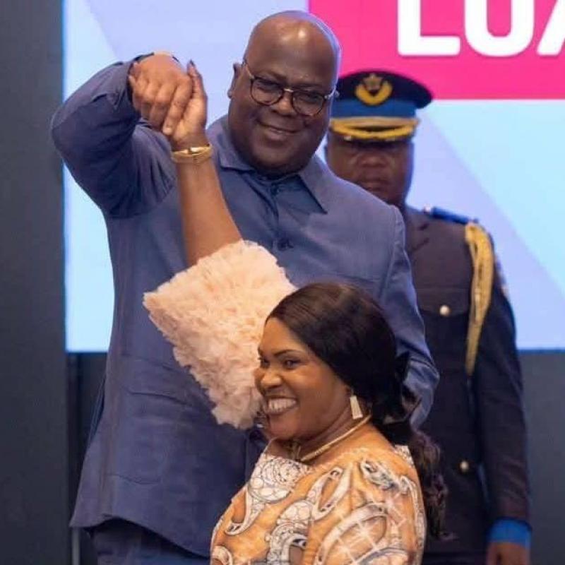 La gouverneure du Lualala, Fifi Masuka, et le chef de l'État Félix-Antoine Tshisekedi Tshilombo. [Photo d'illustration]