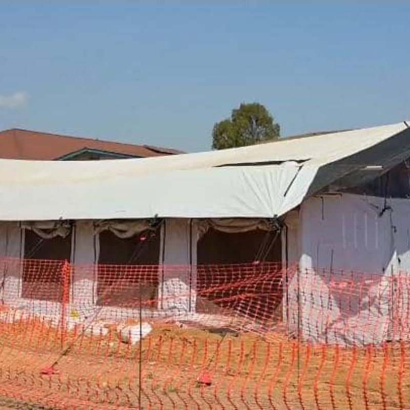 L'un des sites du Centre de Traitement d'Ebola à Bunia.