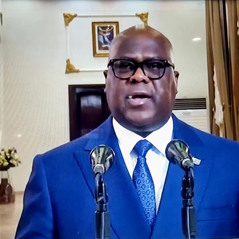 Le Président de la République,  Félix-Antoine Tshisekedi Tshilombo,  lors de son adresse à l’Etat, le 27 août 2026