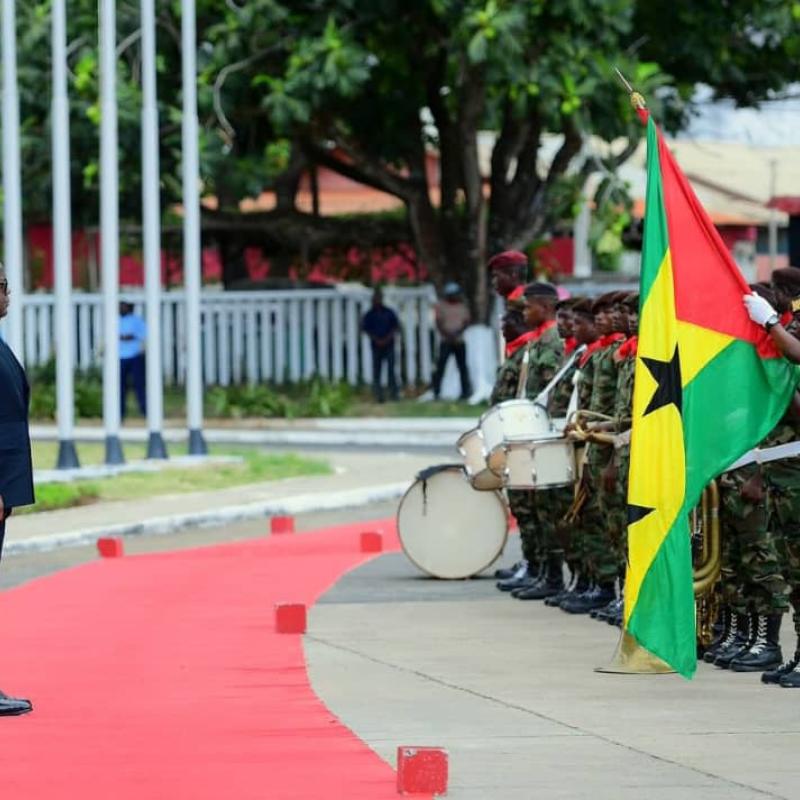Félix Tshisekedi prend part à la cérémonie d'investiture de son homologue Manuel Vila Nova, président du São Tomé-et-Príncipe