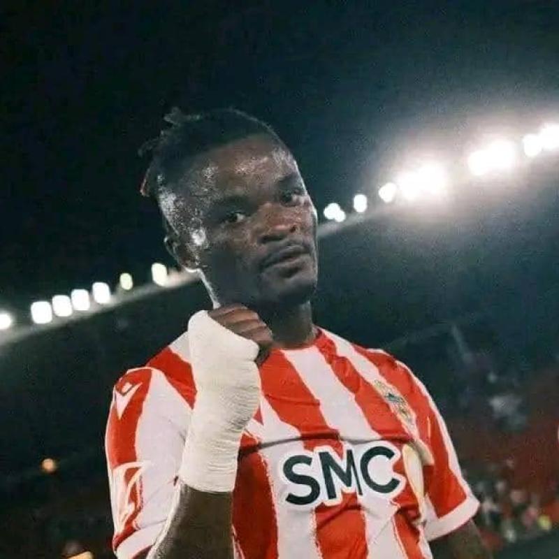 Bryan Cipenga après la victoire d'Almeria face à Cadiz.