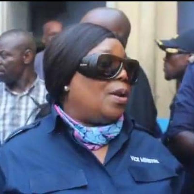 Eugénie Tshiela, vice-ministre de l'Intérieur, lors de sa desccente à Pompage, lundi 07 septembre 2026