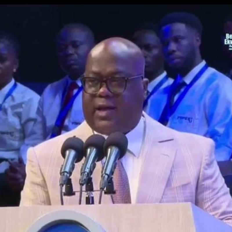 Le président Félix Tshisekedi lors de la remise des documents aux jeunes [photo d’illustration]