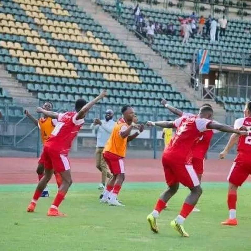 Les joueurs DC Virunga en pleine célébration à Pretoria.