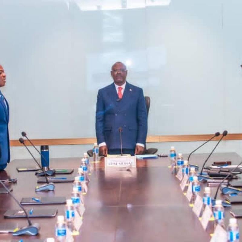 Le VPM Guy Kabombo Muadiamvita et d'autres personnalités du secteur de la Défense [photo d'illustration]