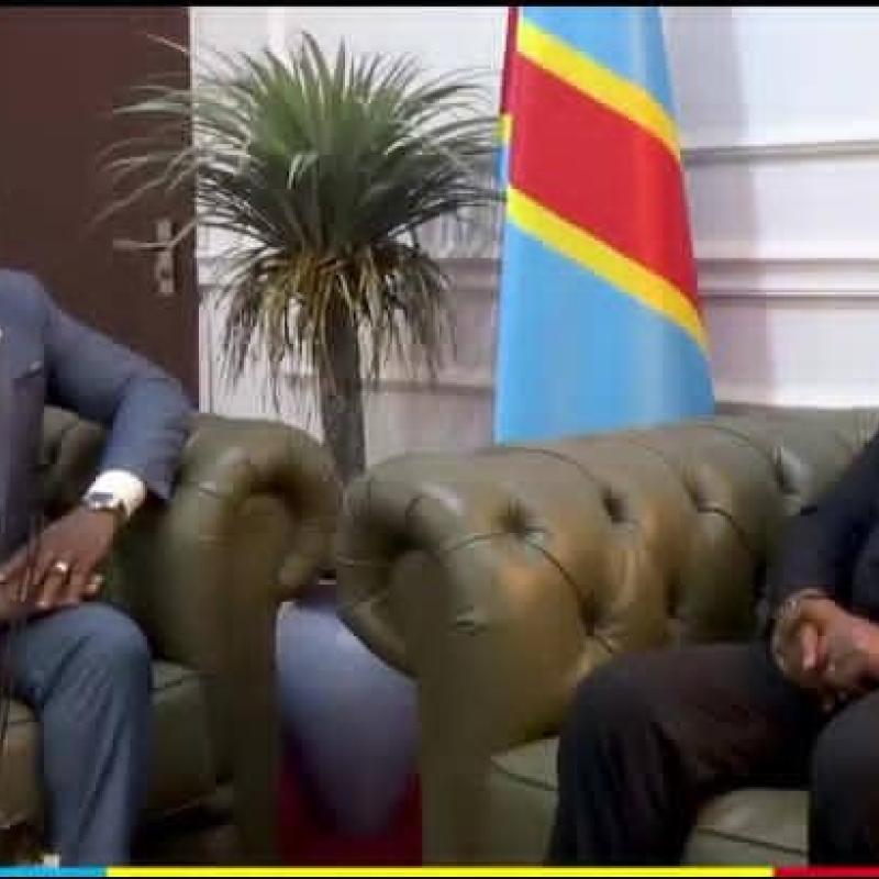Le VPM en charge de l’Intérieur, Jacquemain Shabani Lukoo, et le nouveau représentant du HCR en RDC, Maurice Azonnankpo