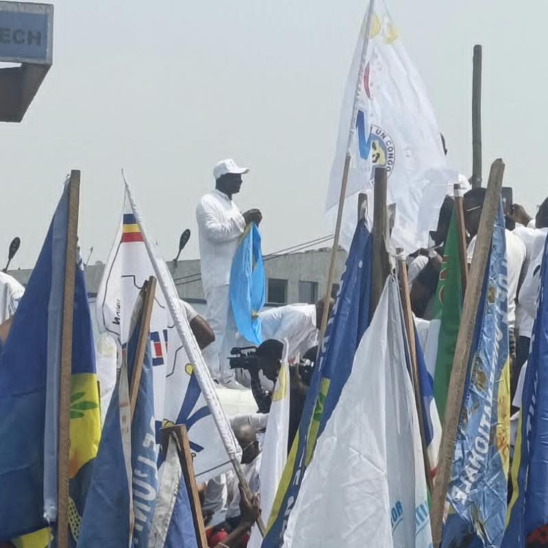 Le secrétaire général de l'UDPS Augustin Kabuya lors de la marche de l'Union sacrée du 22 septembre 2026