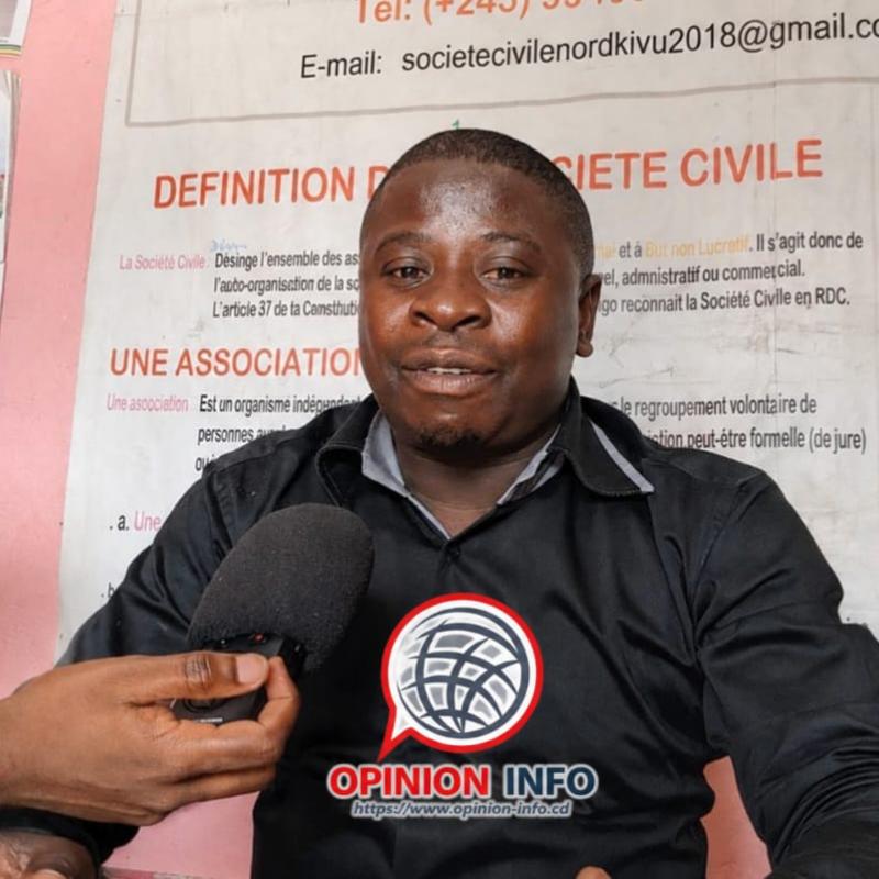 Placide Nzilamba, secrétaire technique de la coordination de la société civile du Nord-Kivu