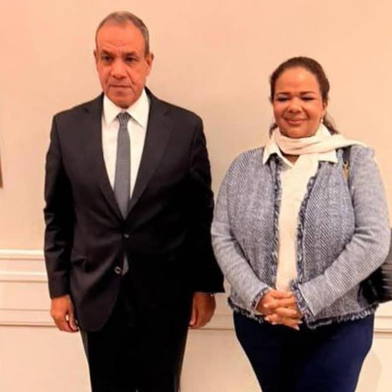 Thérèse Kayikwamba Wagner et son homologue égyptien Badr Ahmed Mohamed Abdelatty, à New-York
