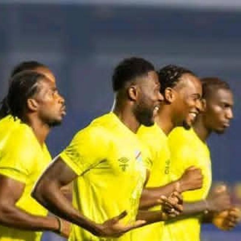 Les Léopards de la RDC lors de la dernière séance d'entraînement au Stade des Martyrs avant d'affronter la Guinée équatoriale.