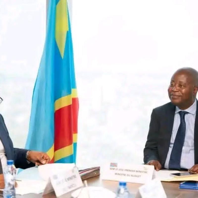 Le ministre des Finances Doudou Fwamba et le VPM du Budget Adolphe Muzito [photo d'illustration]