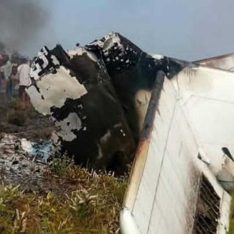 Les débris de l’avion après le crash