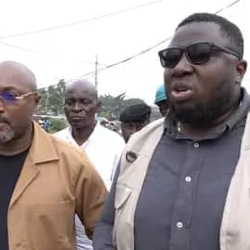 Les ministres provinciaux, Alain Tshilungu et Jesus-Noel Sheke, respectivement  ministre de Travaux publics et des Infrastructures, et ministre des Transports