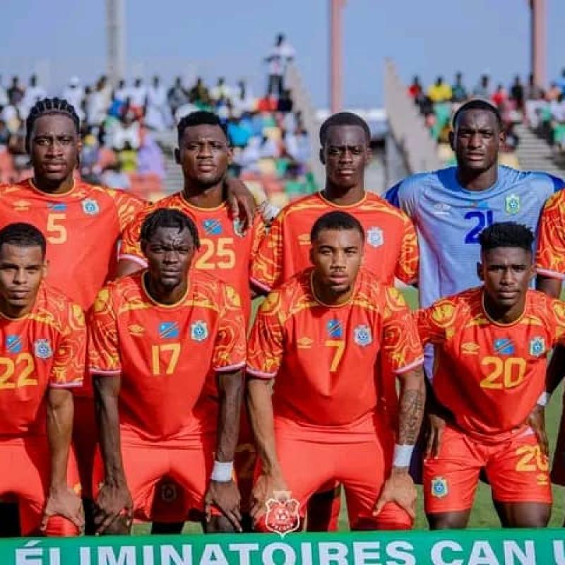 Les Léopards U23 lors du match face à la Mauritanie a Nouakchott.