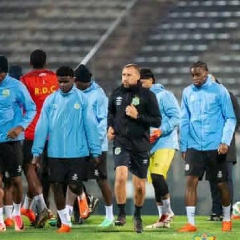 Les Léopards de la RDC lors d'une séance d'entraînement à Pretoria.