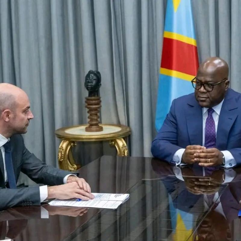 Le Président Félix Tshisekedi et Jean-Noël Barrot ministre français de l’Europe et des Affaires étrangères