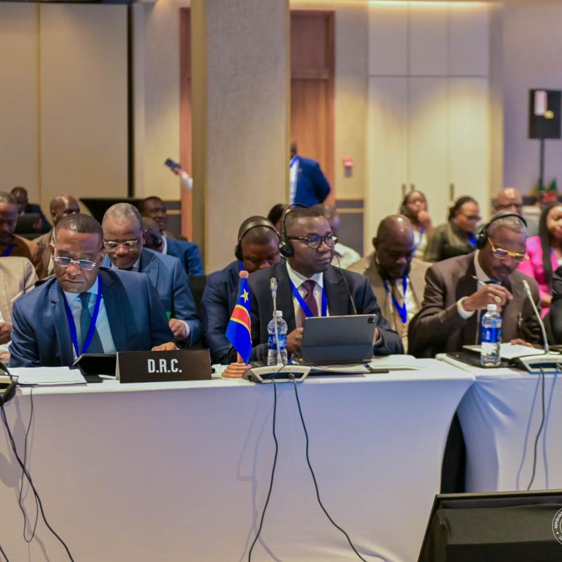 La délégation du gouvernement congolais à Lusaka composée du ministre du commerce extérieur Julien Paluku Kahongya et du ministre du Plan Guylain Nyembo