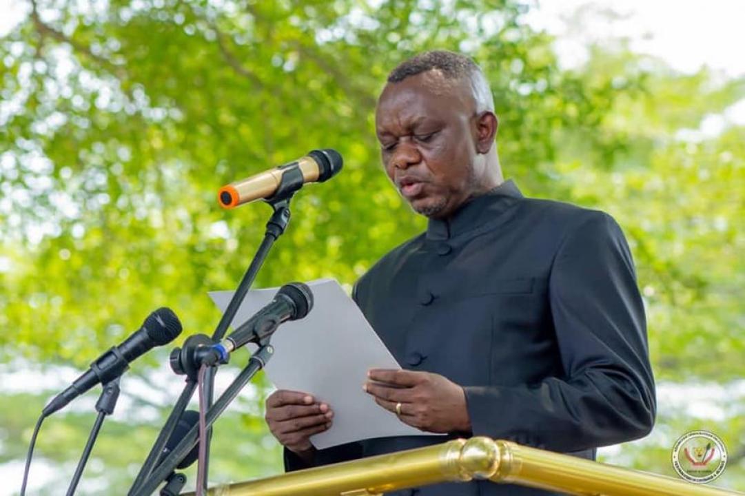 RDC: Le VPM Intérieur, Daniel ASELO officiellement présenté à la police nationale congolaise lors d'une cérémonie de prise d'armes