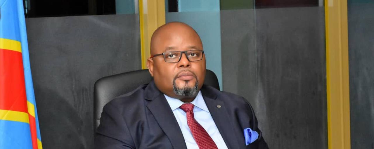 Le ministre d'État, ministre du budget, Aimé Boji Sangara