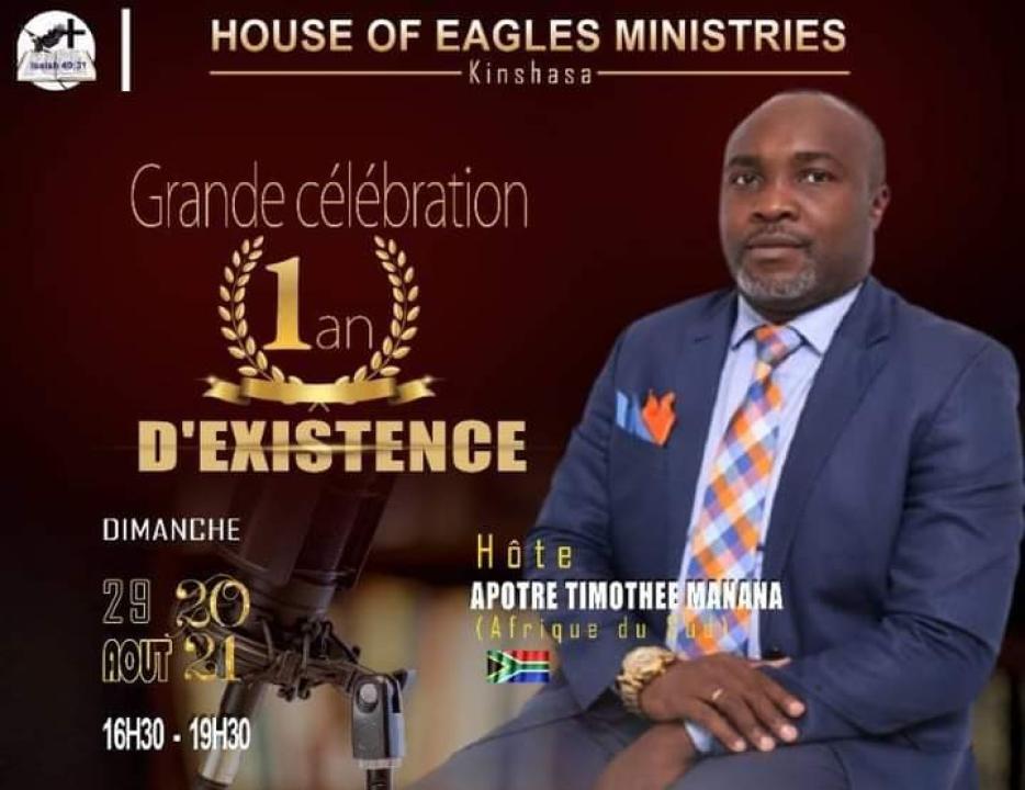 Apôtre Timothée Manana, responsable de l'église, House of Eagles ministries