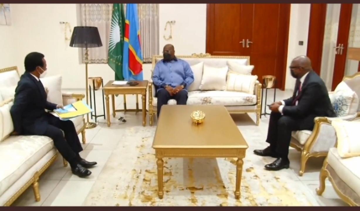 Félix Tshisekedi reçoit en audience Mboso N'Kodia et Sama Lukonde à Lubumbashi