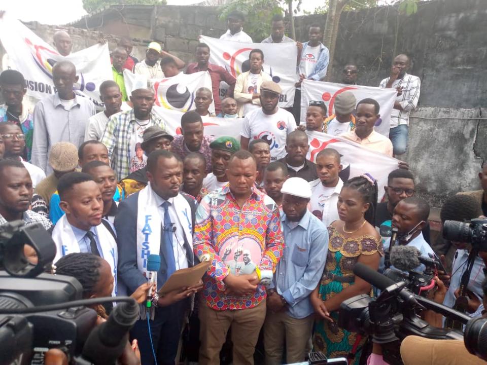 L'asbl Vision Fatshi lors d'une communication politique, ce lundi 27 septembre