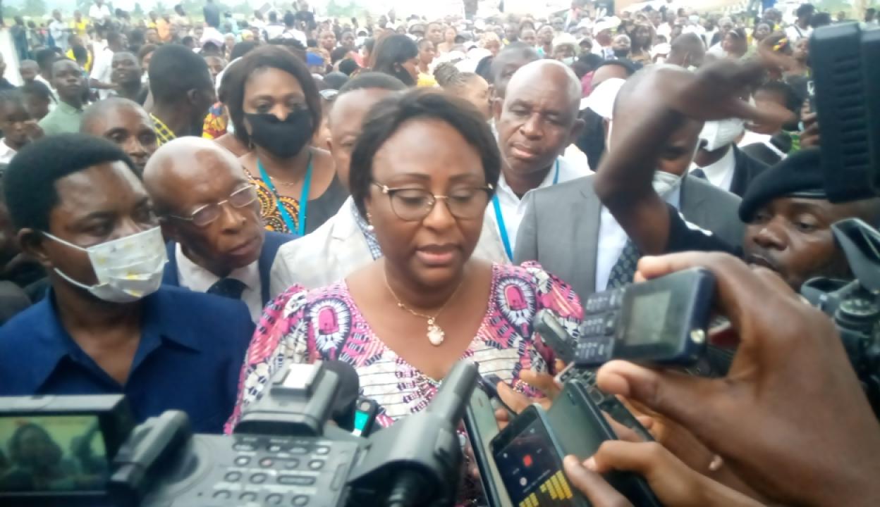 La ministre de la formation professionnelle et métiers, Antoinette Kipulu