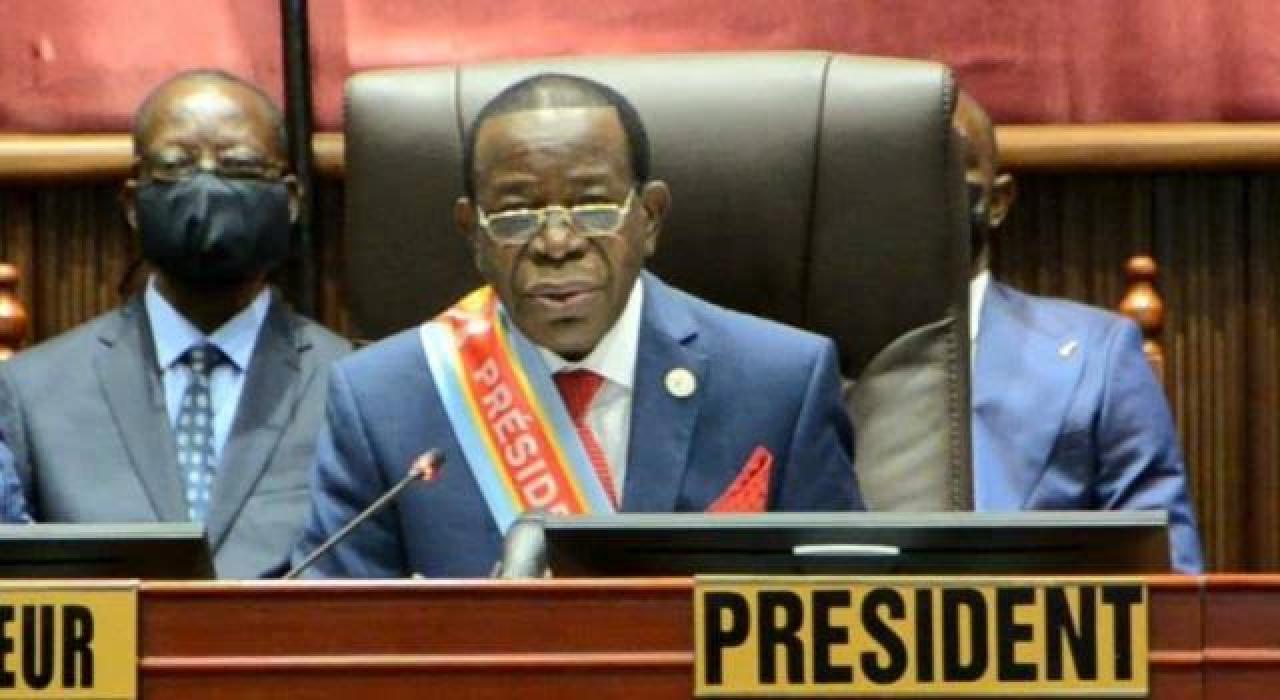Le président du sénat, Modeste Bahati Lukwebo en plénière devant les sénateurs