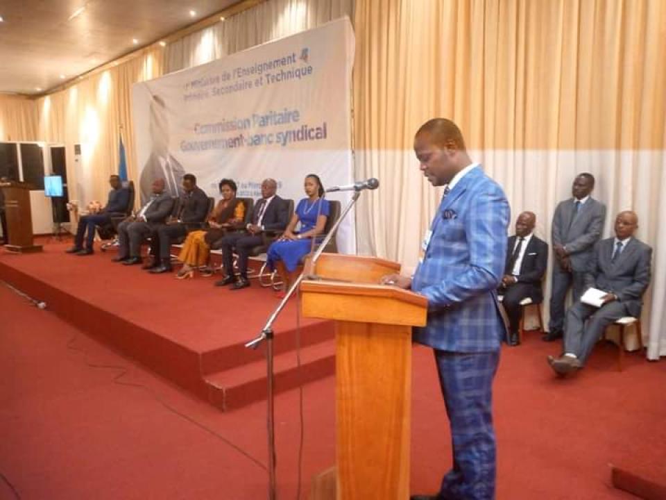Lancement de la commission paritaire Gouvernement-banc syndical des enseignants à Kinshasa.